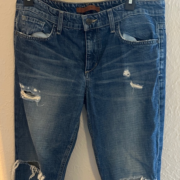 Joe's Jeans Medium Blue Ripped Boyfriend Jeans - Picture 6 of 12